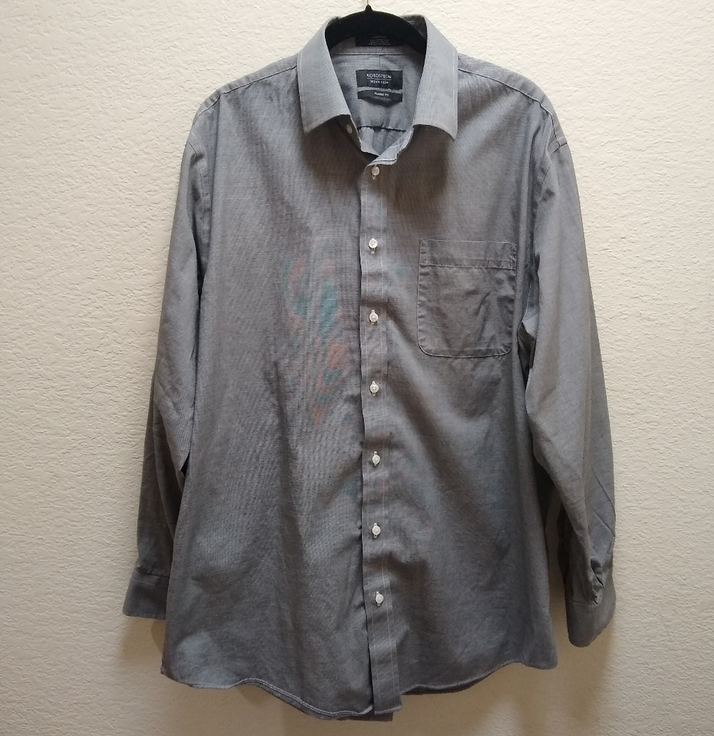 Nordstrom Men's Shop Classic Smartcare Long Sleeve Dress Shirt 16.5 34